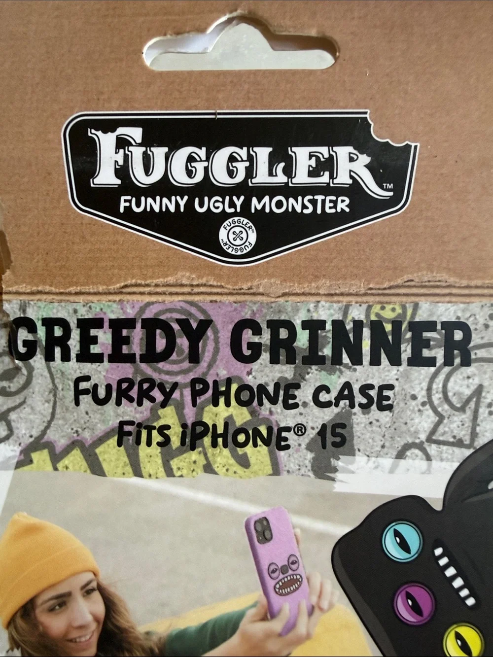 IPhone 15 Purple Fuzzy Fuggler Furry iPhone Case